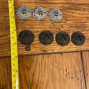 Designer sailor metal buttons set of 7